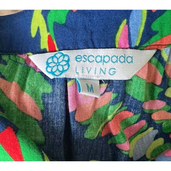 Floral Escapada Living Blouse Size M in blue, green, pink multicolor - Picture 4 of 6